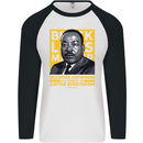 MLK Martin Luther King Black Lives Matter Mens L/S Baseball T-Shirt White/Black
