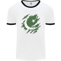 Torn Pakistan Flag Pakistani Day Football Mens Ringer T-Shirt White/Black