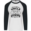 An Uncle Nob Head Looks Like Uncle's Day Mens L/S Baseball T-Shirt White/Black