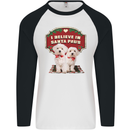 Christmas Maltese Funny Santa Paws Xmas Mens L/S Baseball T-Shirt White/Black