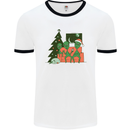 Alien Family Christmas Xmas Mens Ringer T-Shirt White/Black