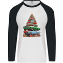 Muscle Car Christmas Tree Xmas Classic Mens L/S Baseball T-Shirt White/Black