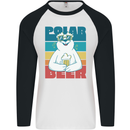 Polar Beer Funny Bear Alcohol Play on Words Mens L/S Baseball T-Shirt White/Black