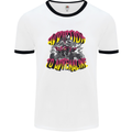 Quad Biking Adrenaline Off Road ATV Biker Mens Ringer T-Shirt White/Black
