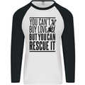 You Can't Buy Love Funny Rescue Dog Puppy Mens L/S Baseball T-Shirt White/Black