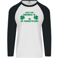 I Put the DD in St. Paddy's Day Funny Boobs Mens L/S Baseball T-Shirt White/Black