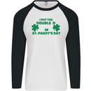 I Put the DD in St. Paddy's Day Funny Boobs Mens L/S Baseball T-Shirt White/Black