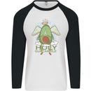 Holy Guacamole Funny Food Angel Mens L/S Baseball T-Shirt White/Black