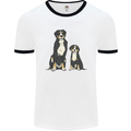 Swiss Mountain Dog & Puppy Sennenhund Mens Ringer T-Shirt White/Black