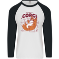 The Anatomy of a Corgi Dog Mens L/S Baseball T-Shirt White/Black