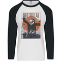 Slothzilla Funny Sloth Parody Mens L/S Baseball T-Shirt White/Black