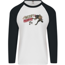 Merry Krampus Funny Christmas Xmas Mens L/S Baseball T-Shirt White/Black