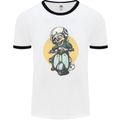 Mod Scooter Moped Skull Mens Ringer T-Shirt White/Black