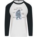 The Anatomy of Bigfoot Mens L/S Baseball T-Shirt White/Black