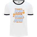 Wear Your Smile Feel Good Happy Joy Love Mens Ringer T-Shirt White/Black