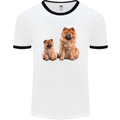 Chow Chows Dog Puppy Mens Ringer T-Shirt White/Black