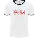 Christmas ECG Xmas Heartbeat Love Heart Mens Ringer T-Shirt White/Black