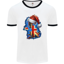 Christmas Great Britain UK Union Jack Xmas Flag Mens Ringer T-Shirt White/Black