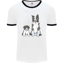 A Border Collie and Puppy Mens Ringer T-Shirt White/Black