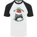 Christmas Gamer Pyjama Video Game Joypad Xmas Mens S/S Baseball T-Shirt White/Black