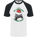 Christmas Gamer Pyjama Video Game Joypad Xmas Mens S/S Baseball T-Shirt White/Black