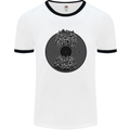 Vinyl Music Sound Waves Turntable Decks DJ Mens Ringer T-Shirt White/Black