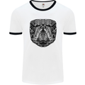Turtle Mandala Art Tortoise Mens Ringer T-Shirt White/Black