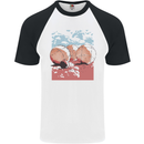 Petanque Balls Boules Bowls Mens S/S Baseball T-Shirt White/Black