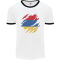 Torn Armenia Flag Armenian Day Football Mens Ringer T-Shirt White/Black