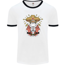 Christmas Praying Santa Christian Christianity God Mens Ringer T-Shirt White/Black