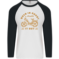 In Doubt Moped Biker Motorcycle Scooter Mens L/S Baseball T-Shirt White/Black