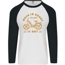 In Doubt Moped Biker Motorcycle Scooter Mens L/S Baseball T-Shirt White/Black