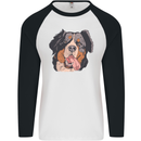 Bernese Mountain Dog Mens L/S Baseball T-Shirt White/Black