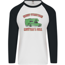 Merry Christmas Shitter's Full Funny Movie Mens L/S Baseball T-Shirt White/Black