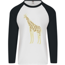 Giraffe Ecology Mens L/S Baseball T-Shirt White/Black