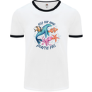 Plastic Free Climate Change Octopus Seal Fish Mens Ringer T-Shirt White/Black