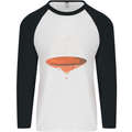 Flat Planet Mars Mens L/S Baseball T-Shirt White/Black