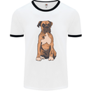 A Boxer Dog Mens Ringer T-Shirt White/Black