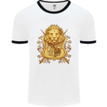 A Heraldic Lion Coat of Arms Shield Mens Ringer T-Shirt White/Black