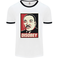 Disobey Martin Luther King Black Lives Matter Mens Ringer T-Shirt White/Black