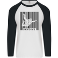 Skydiving Barcode Skydive Skydiver Freefall Mens L/S Baseball T-Shirt White/Black