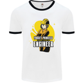 Funny Female Engineer Forget Princess Mens Ringer T-Shirt White/Black