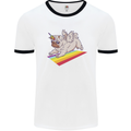 A Unicorn Pug Dog LGBT Mens Ringer T-Shirt White/Black