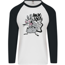 Funny Anxious Rat Anxiety Mens L/S Baseball T-Shirt White/Black