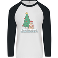 Santa Bunny Rabbit Christmas Xmas Mens L/S Baseball T-Shirt White/Black