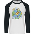 Climate Change Earth Destruction Nuclear War Mens L/S Baseball T-Shirt White/Black