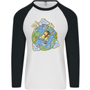Climate Change Earth Destruction Nuclear War Mens L/S Baseball T-Shirt White/Black