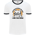 I am the View Funny Cat Mens Ringer T-Shirt White/Black