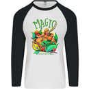 Magic Mushrooms Drugs LSD Acid Trip Mens L/S Baseball T-Shirt White/Black
