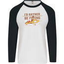 Gyrocopter Rather Be Flying Mens L/S Baseball T-Shirt White/Black